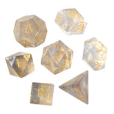 Natural Crystal Dice Set – Hand-Carved, Unique D4–D20 Polyhedral Dice